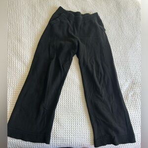 GAP Black Knit Wide-Leg Kids Sweatpants